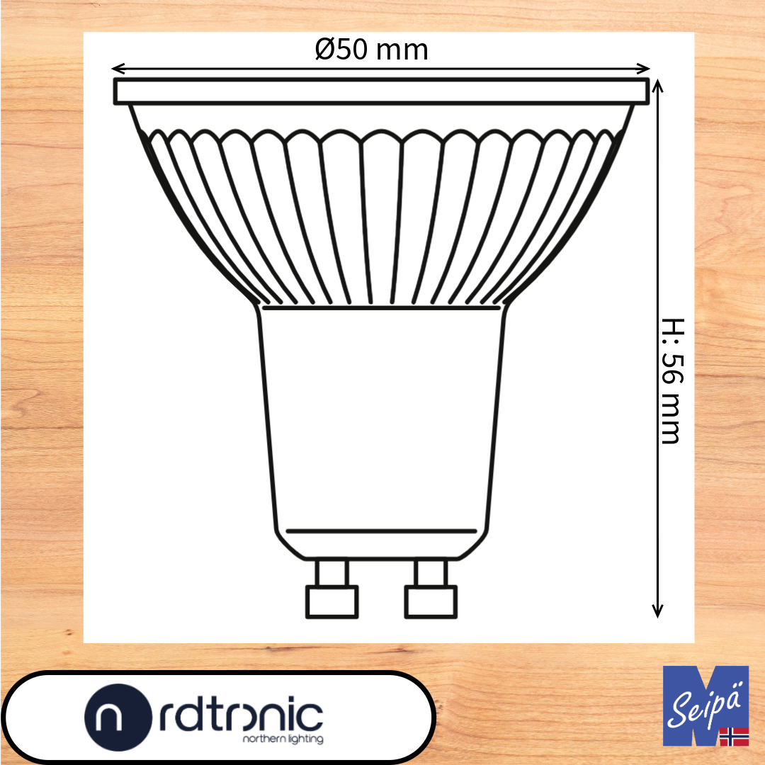 NORDTRONIC LED-lyskilde LONG LIFE QPAR51 PAR16 sort eller hvit GU10 38°, LED og 40.000 timer 5 års garanti Dim-til-varm 2700K 3000K 4000K Art.nr. 98111952-98111997