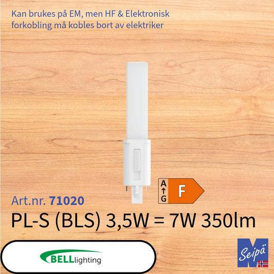 BELL LED-lyskilde PL-kompaktlysrør erstatning (DULUX) BLS BLD BLT BLL 2-rørs G23 & 2G11, 4-rørs G24d/q 6-rørs GX24d/q, 2-pin, 4-pin, CCT innstillbar lysfarge 3000K/4000K/6000K  LED og i termoplast 30.000 timer 5 års garanti
