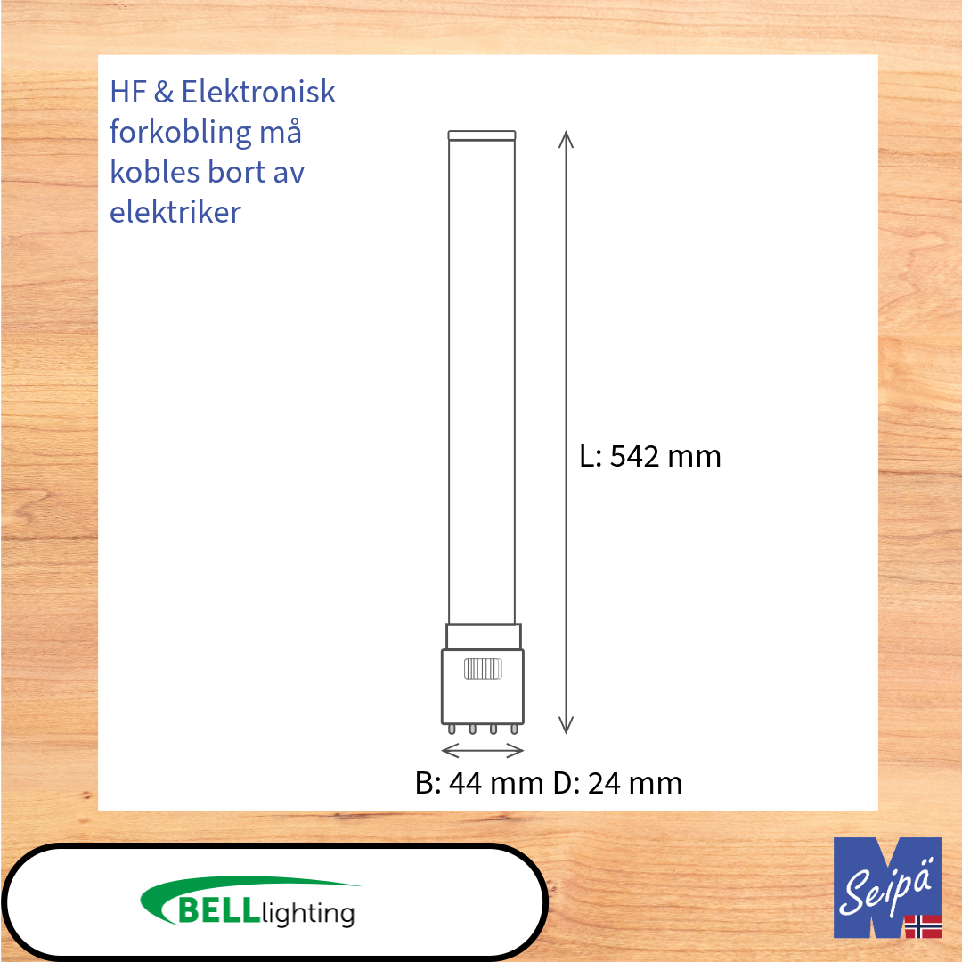 BELL LED-lyskilde PL-kompaktlysrør erstatning (DULUX) BLS BLD BLT BLL 2-rørs G23 & 2G11, 4-rørs G24d/q 6-rørs GX24d/q, 2-pin, 4-pin, CCT innstillbar lysfarge 3000K/4000K/6000K  LED og i termoplast 30.000 timer 5 års garanti