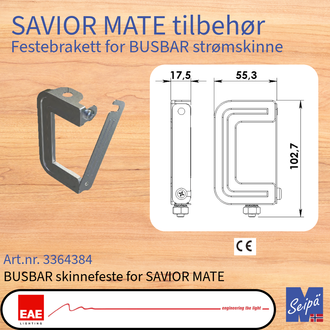 EAE SAVIOR MATE Nødlys / håndlykt 3 timer oppladbar 10W 1620 lm 4000K m/indikatorLED Art nr 3358027
