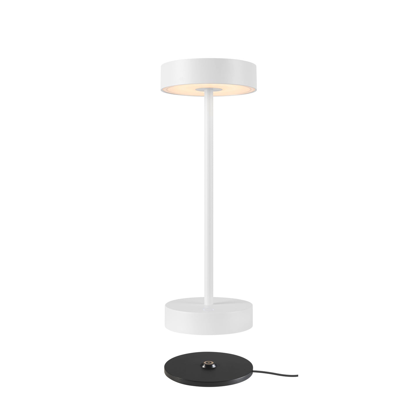 VINOLINA bordlampe, oppladbar, IP54, 2700K/3000K, TOUCH-bryter , hvit