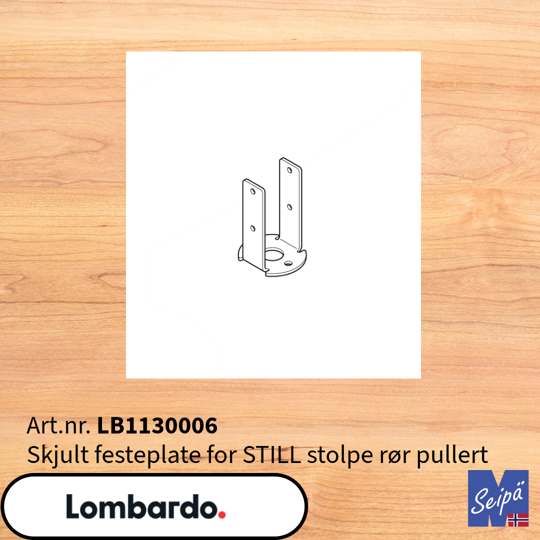 LOMBARDO Skjult festeplate for STILL stolpe rør til STIK pullert galvanisert stål LB1130006