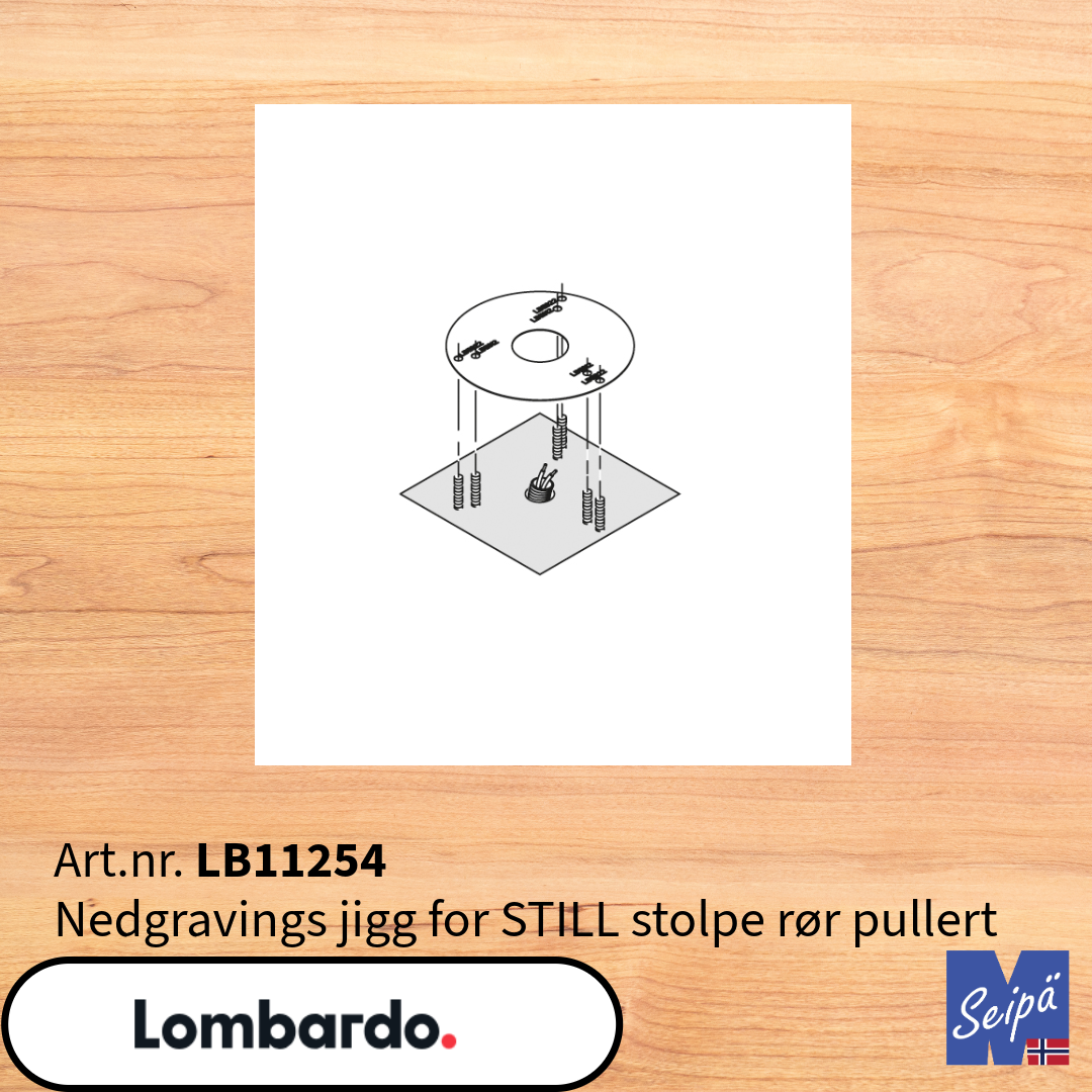 LOMBARDO nedgravings jigg plate for STILL stolpe rør til STIK pullert galvanisert stål LB11254
