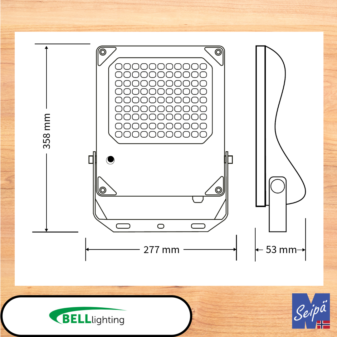BELL SKYLINE VIRTUS CCT LED-lyskaster /830/840/850 CRI70 alt med multilumen og fotocelle Som tilvalg CASAMBI eller DALI-2