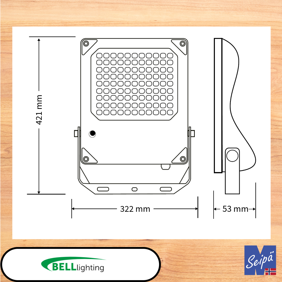 BELL SKYLINE VIRTUS CCT LED-lyskaster /830/840/850 CRI70 alt med multilumen og fotocelle Som tilvalg CASAMBI eller DALI-2