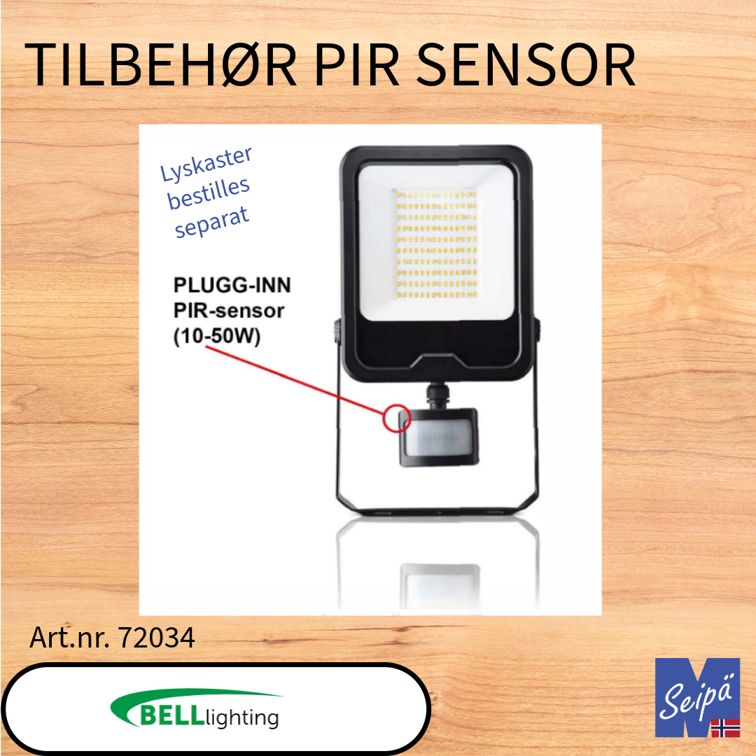 BELL Tilbehør LED-lyskaster PIR-sensor plugg inn med innstilling lux / tid / følsomhet