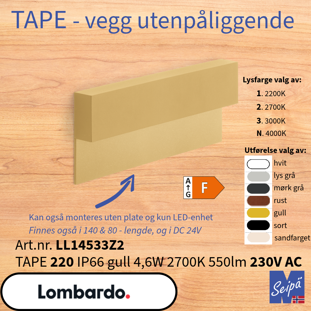 LOMBARDO TAPE 220 Hvit IP66 AC 230V LL14533W2
