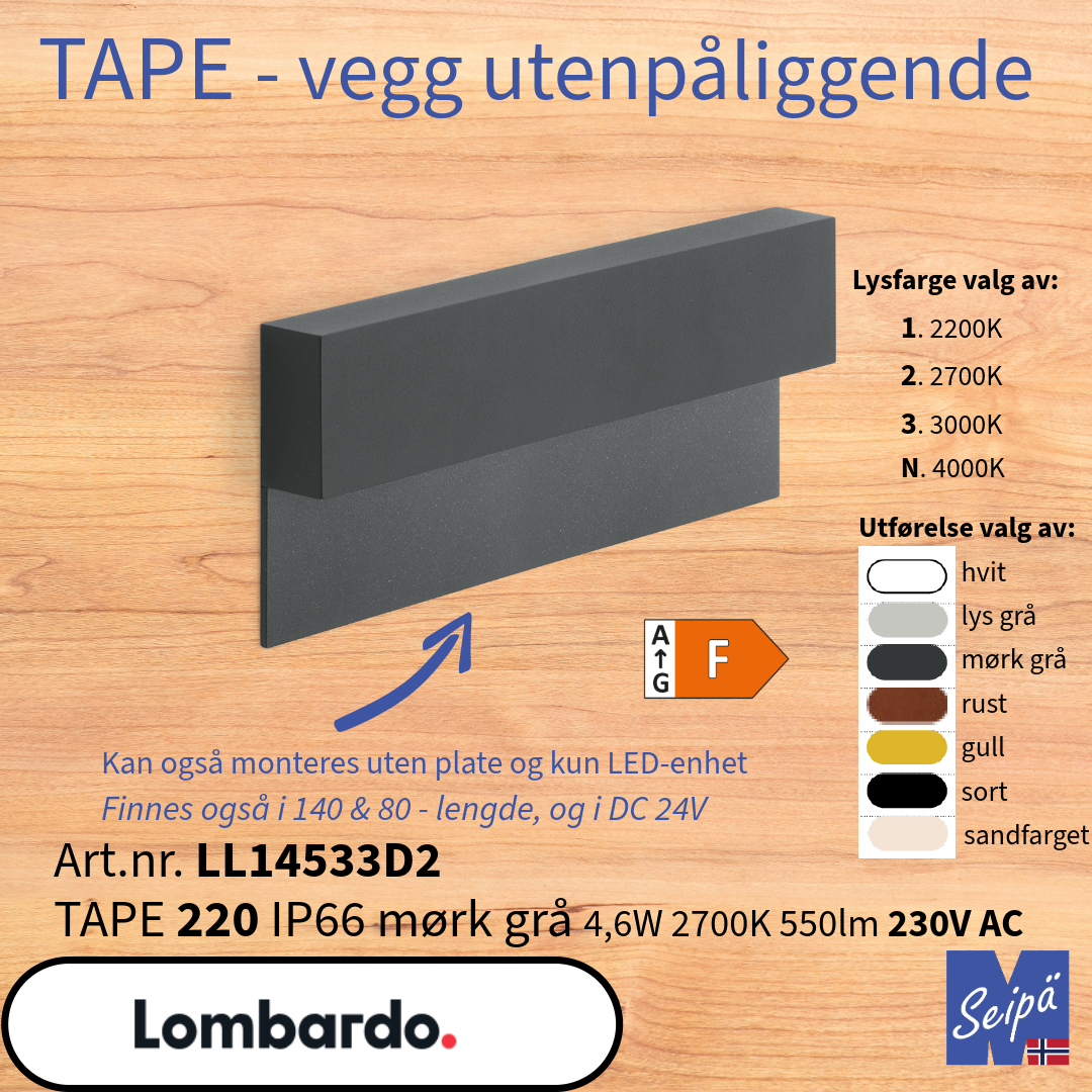 LOMBARDO TAPE 220 Hvit IP66 AC 230V LL14533W2
