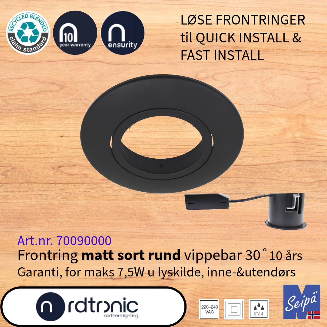 NORDTRONIC LØSE FRONTRINGER til QUICK INSTALL G2 & UNI INSTALL G2 Art nr 70010000-10920000