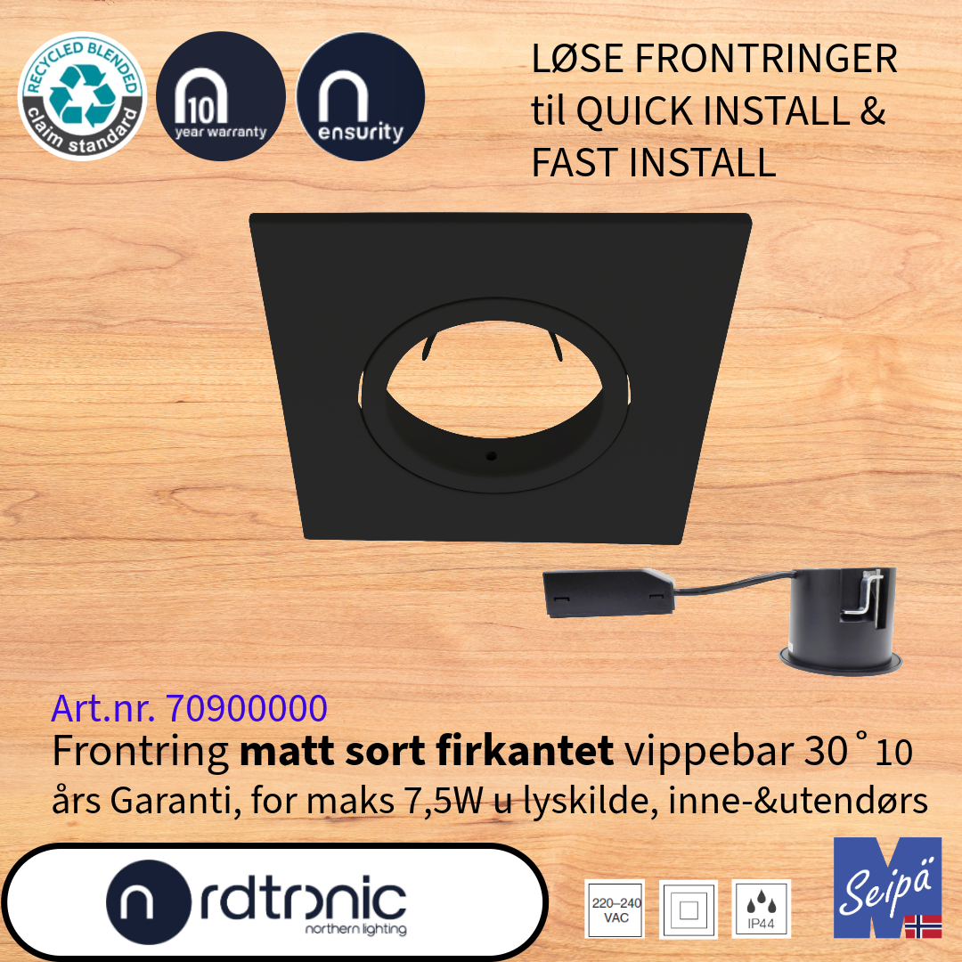 NORDTRONIC LØSE FRONTRINGER til QUICK INSTALL G2 & UNI INSTALL G2 Art nr 70010000-10920000