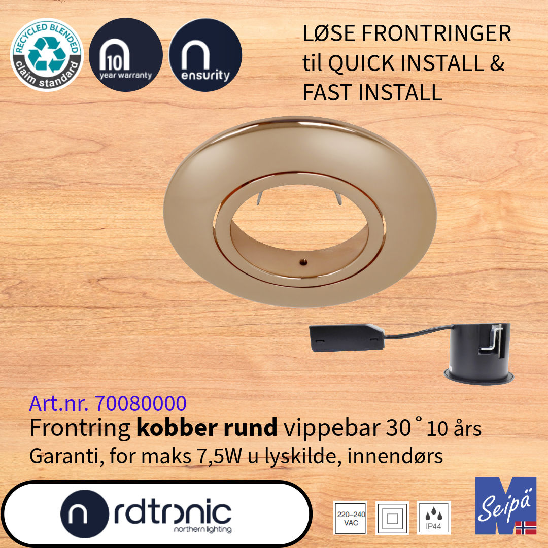 NORDTRONIC LØSE FRONTRINGER til QUICK INSTALL G2 & UNI INSTALL G2 Art nr 70010000-10920000