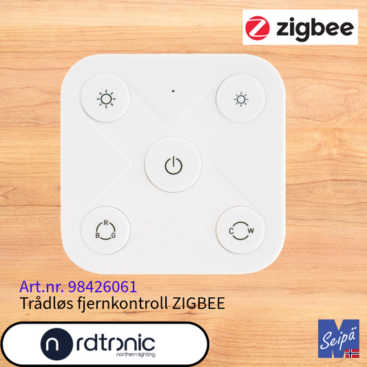 NORDTRONIC Fjernkontroll for ZIGBEE for plassering på vegg eller tas med Art nr 98426061